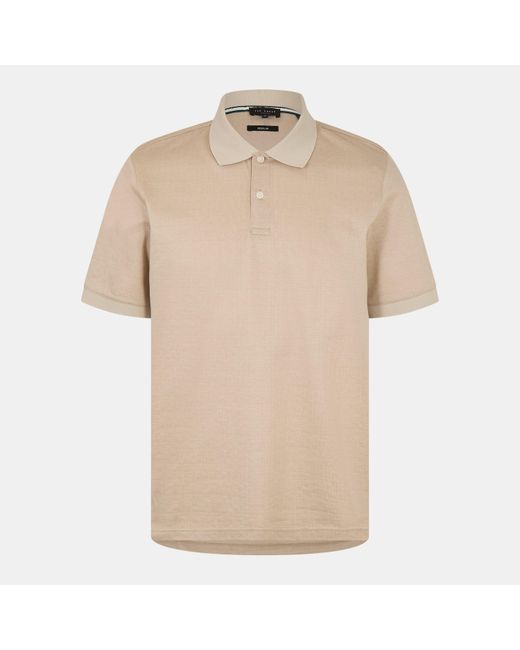 Ted Baker Natural Auguso Jacquard Short-Sleeve Polo Shirt for men