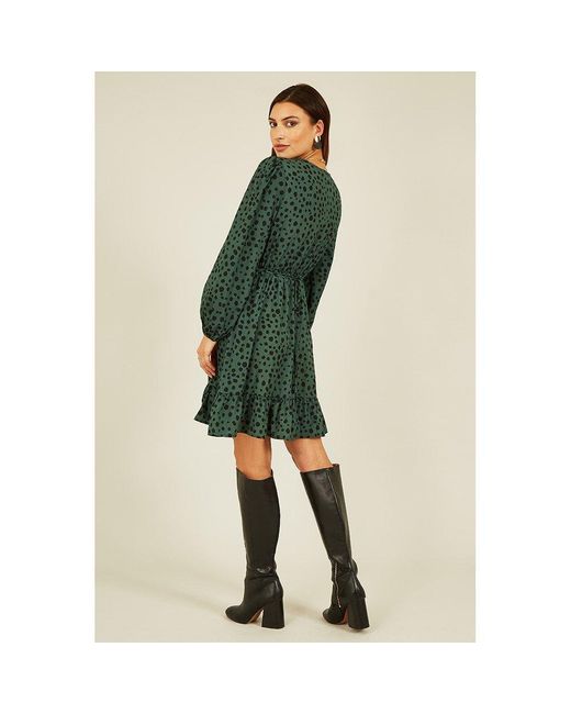 Mela London Green Dalmatian Print Midi Dress