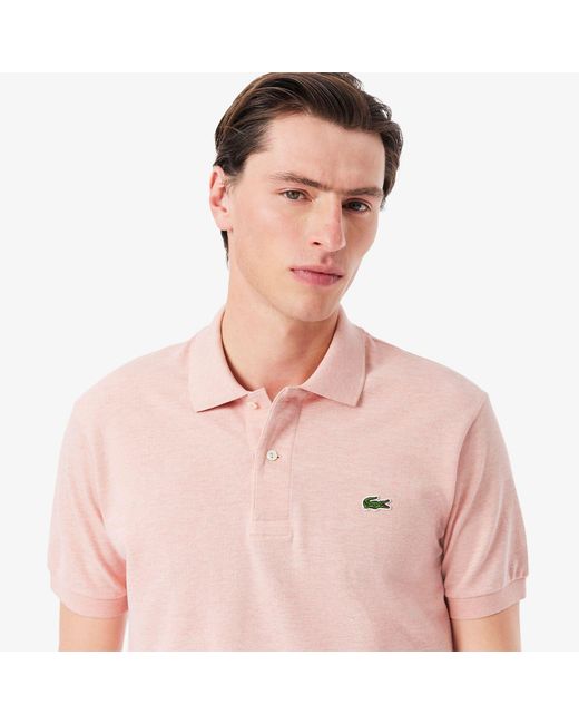 Lacoste Pink Classic Fit L.12.12 Marl Polo Shirt for men
