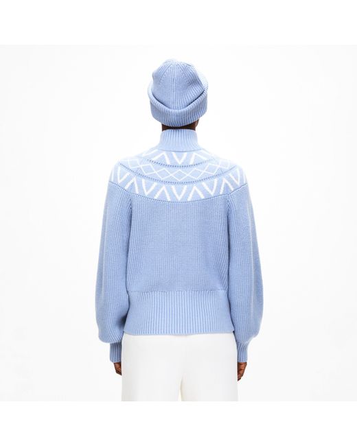 Varley Blue Marcie Knitted Crew Neck Jumper