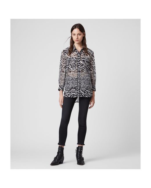AllSaints Black Esther Remix Shirt