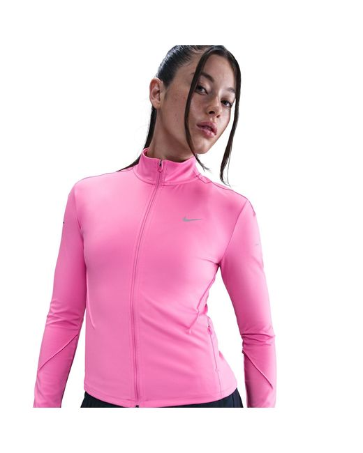 Nike Pink Swift Full Zip Long Sleeve Running Top
