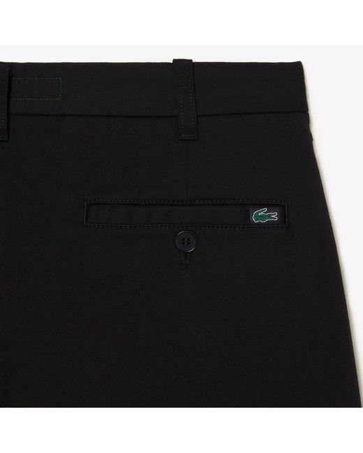 Lacoste Black Stretch Cotton Tapered Chinos for men