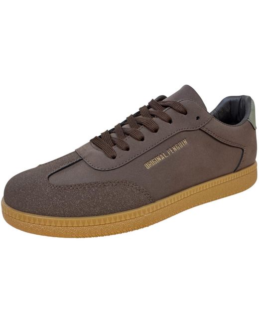 Original Penguin Brown Salsa Court Trainers for men