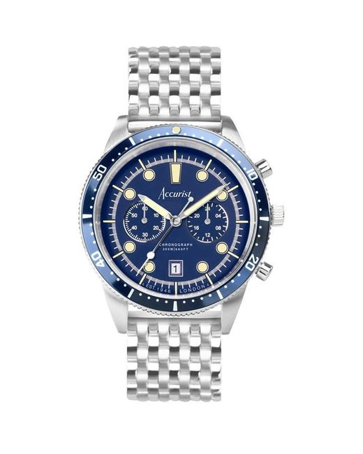 Accurist Blue Stainless Steel Classic Analogue Quartz Watch for men