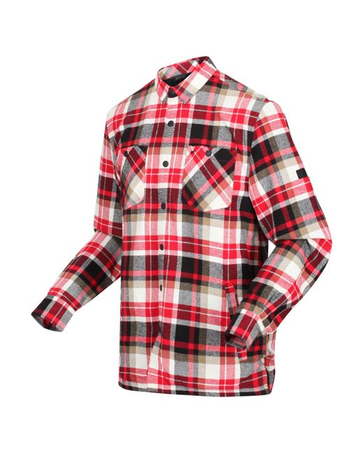 Regatta Red Thamos Long-Sleeve Oxford Shirt for men