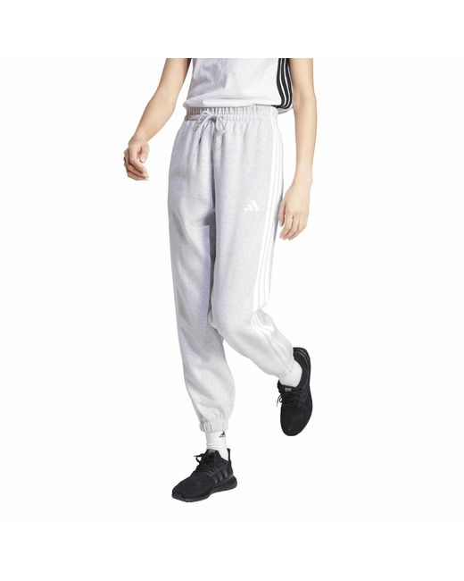 Adidas Gray Essentials 3-Stripes Pants Slim