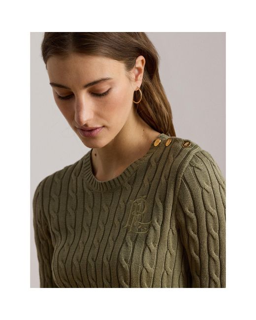 Ralph Lauren Green Cable Knit Jumper