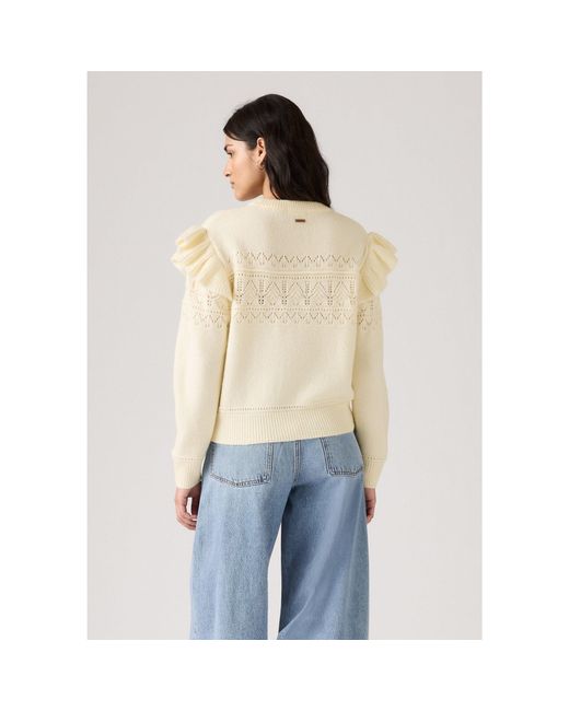 Levi's White Shane Knitted Crew Neck Jumper
