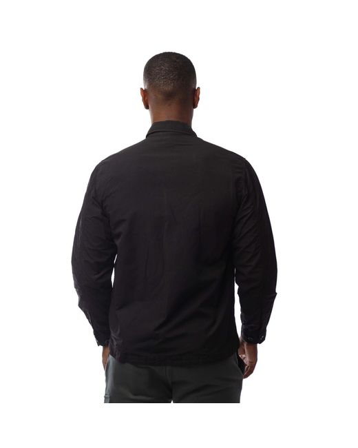 C P Company Black Flatt Nylon Lens Overshirt for men