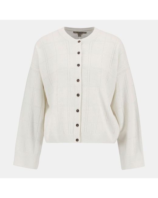 Barbour White Blakely Cardigan