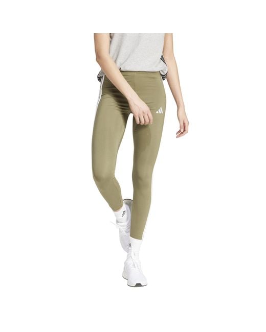 Adidas Green Essentials 3 Stripe Leggings