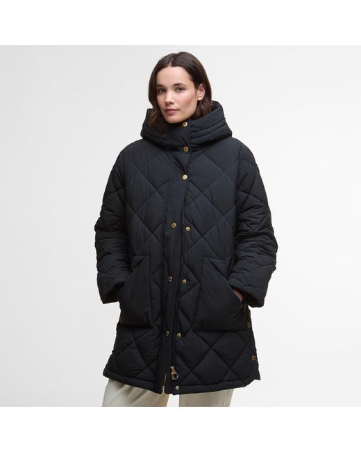 Barbour Black Kailyn Hooded Long Sleeve Medium Puffer Jacket