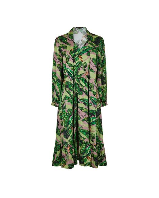 Biba Green Tiered Midi Dress