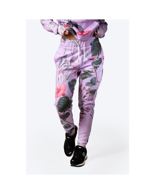 Hype Purple Scribble Closed Hem Woven Joggers