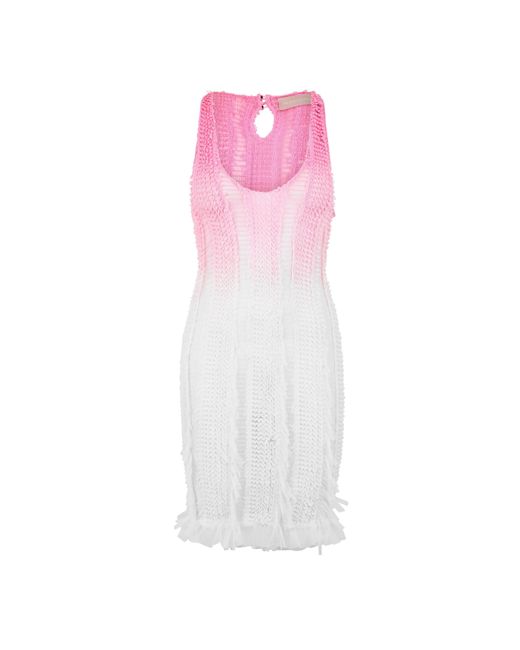Roberta Einer Purple Angel Plunge Mini Dress