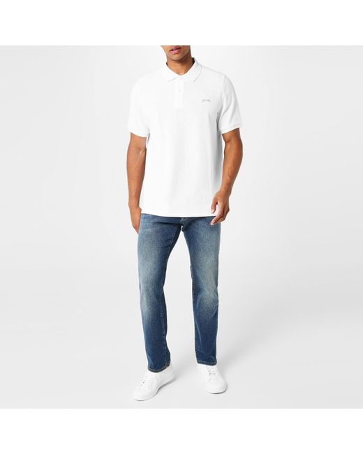 Slazenger 1881 White Plain Polo Shirt for men