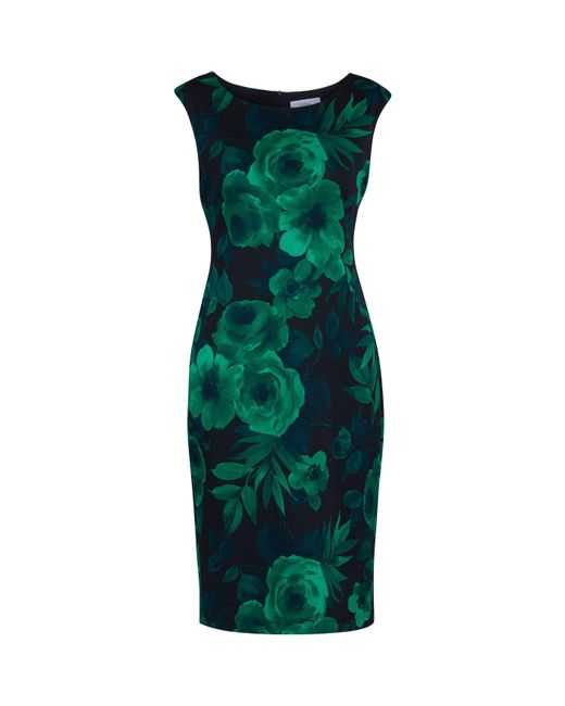 Gina Bacconi Green Candice Floral Cocktail Dress