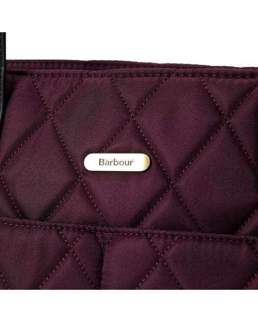 Barbour Purple Quilted Tote Bag