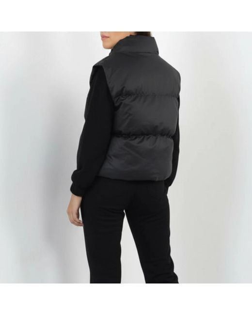 Brave Soul Black Bs Matte High Neck Puffer Gilet