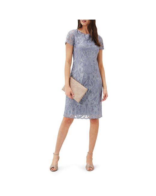 Phase Eight Blue Bea Embroidered Dress