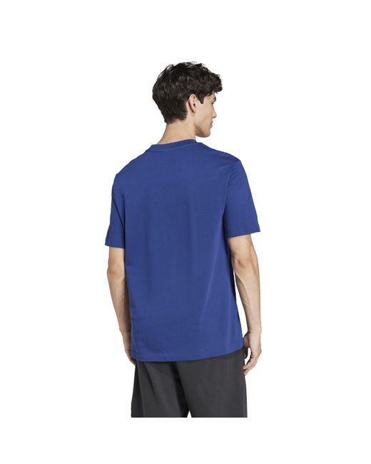 Adidas Blue Essentials Single Jersey Logo T-Shirt for men