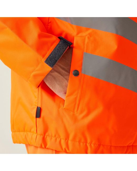 Regatta Orange Hi-Vis Waterproof Insulated Reflective Overhead Bo for men