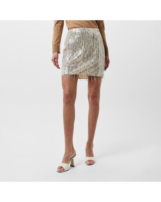 Boss White C_Vinges Mini Skirt