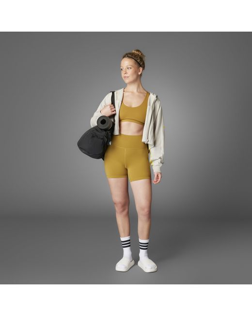 Adidas Yellow All Me 5-Inch Short Leggings