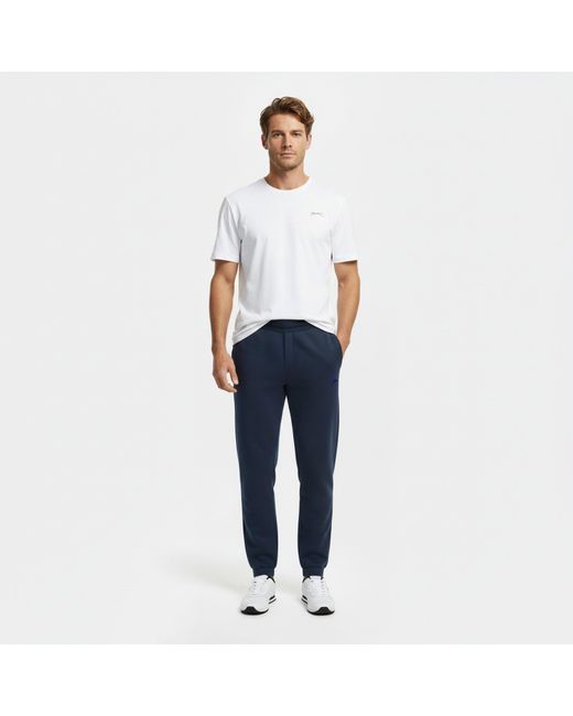 Slazenger 1881 Blue Cuffed Fleece Jogging Bottoms for men