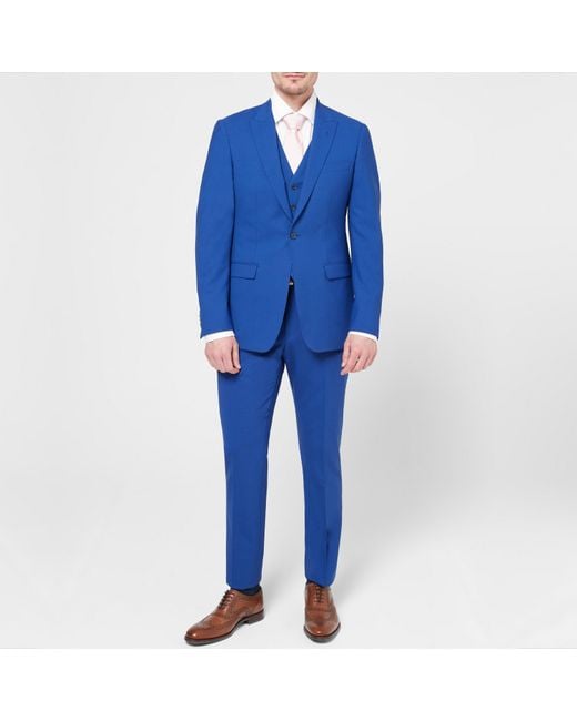 Without Prejudice Blue Perrin Slim Fit Suit Jacket for men