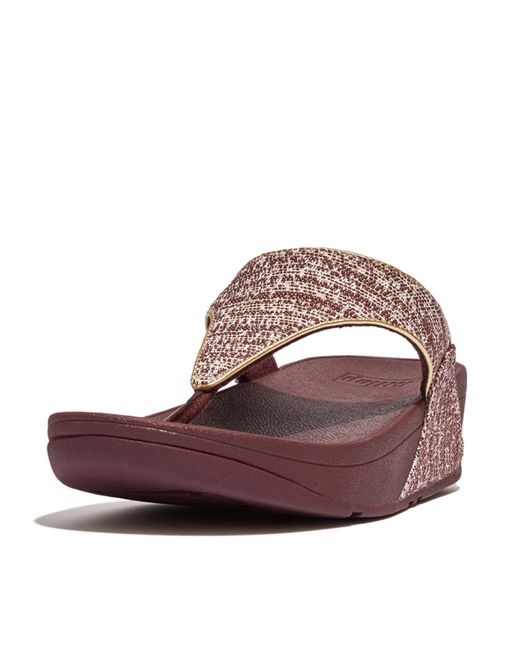 Fitflop Brown Lulu Shimmerweave Toe-Post Sandals