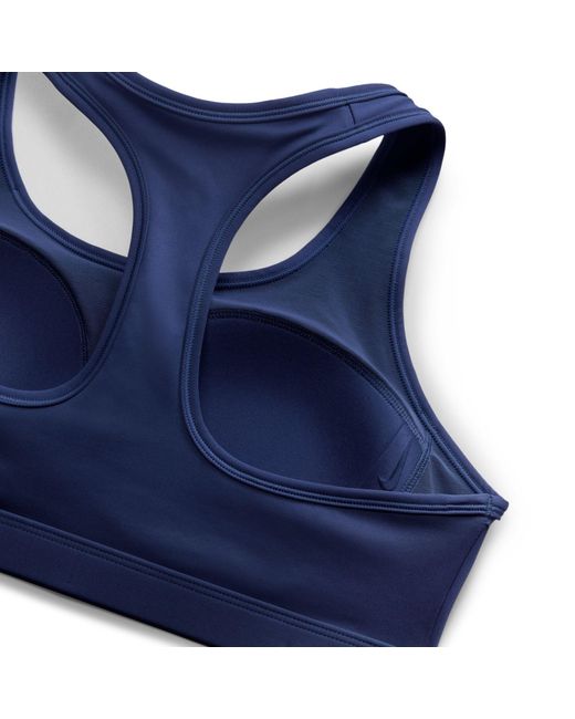 Nike Blue Swoosh Medium-Support Padded Sports Bra