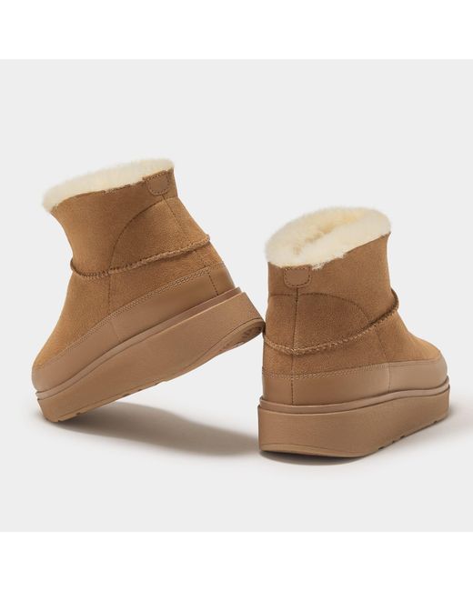 Fitflop Brown Gen-Ff Ultra-Mini Shearling Boots