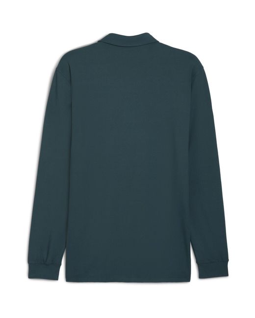 PUMA Green Cloudspun Long Sleeve Midweight Performance Polo Shirt for men