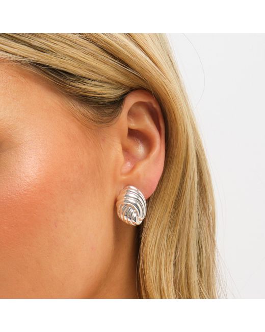 Jon Richard Metallic Plated Shell Clip Earrings