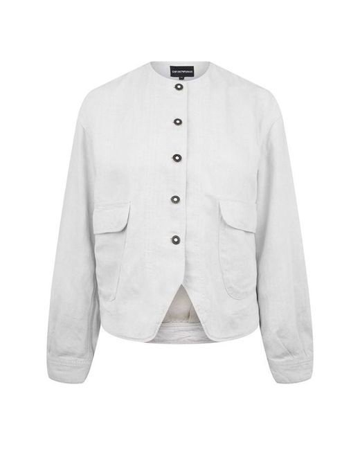 Emporio Armani White Emporio Linen Jacket Ld42