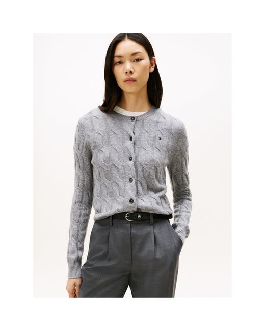 Tommy Hilfiger Gray Cable Cardigan