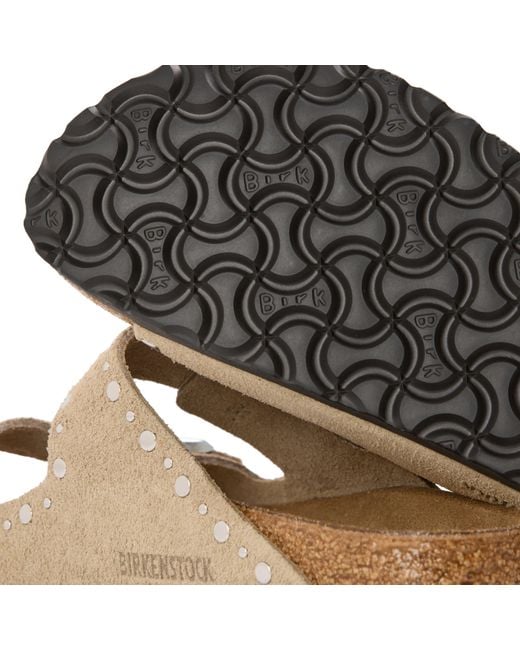 Birkenstock Natural Arizona Rivet Flat Sandals