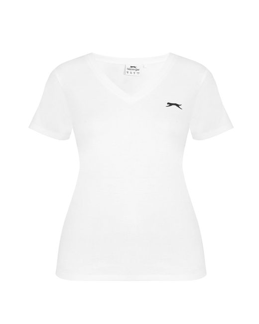 Slazenger 1881 White Ladies V Neck Tee Shirt