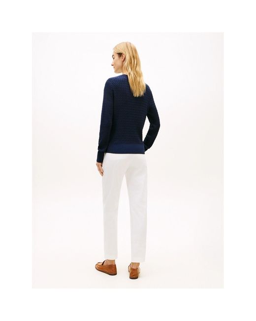 Tommy Hilfiger Blue Cable Knit Jumper