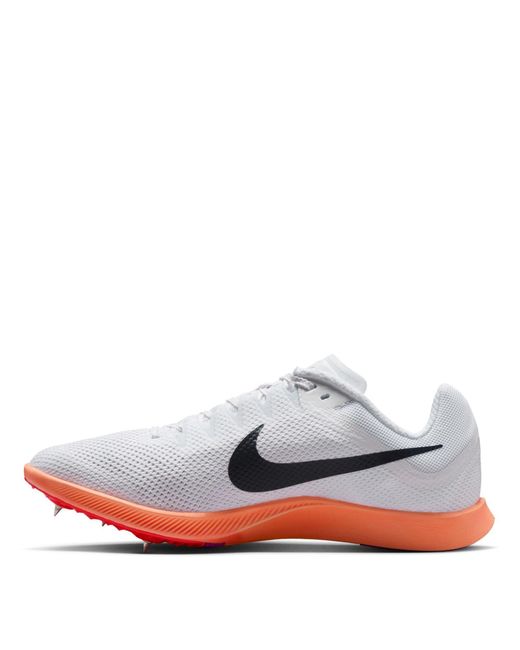 Nike White Zoom Rival Distance Track Running Spikes for men