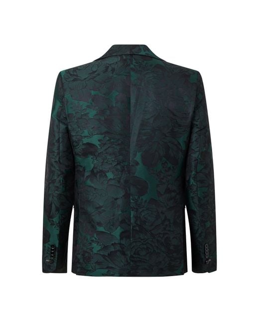 Twisted Tailor Blue Gilmour Slim Fit Floral Suit Jacket for men