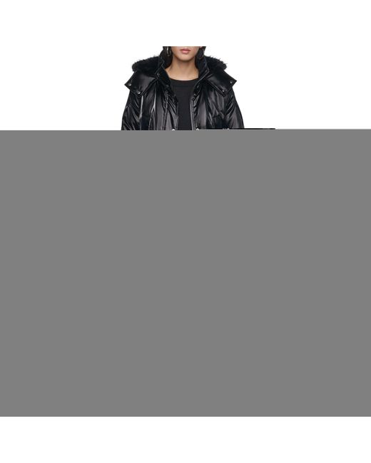 DKNY Black Faux Fur Lngjkt Ld64