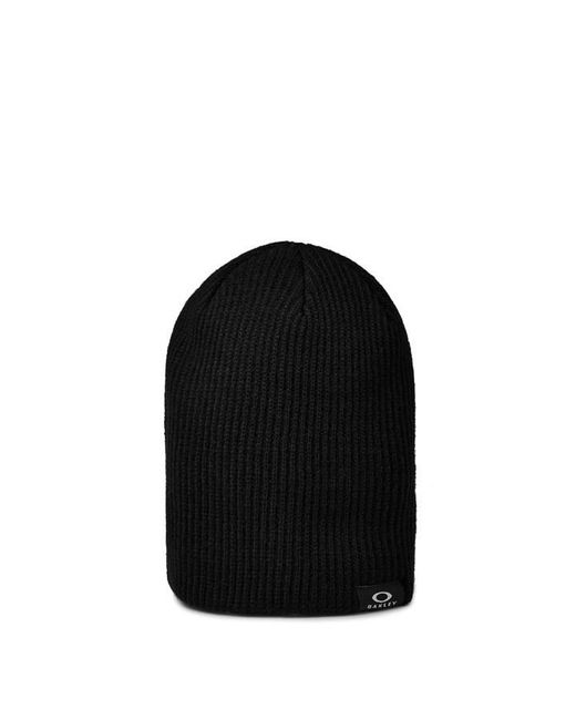 Oakley Black Backbone Ribbed Polyacrylic Beanie for men