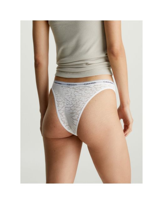 Calvin Klein White Lace Brazilian Thong