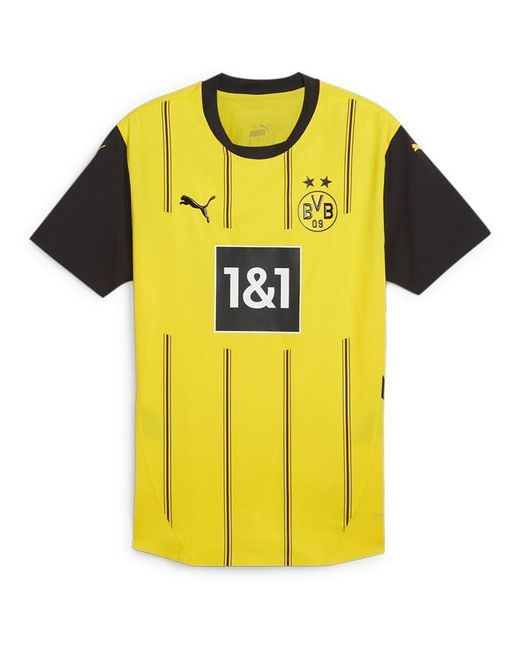 PUMA Yellow Borussia Dortmund Authentic Home Shirt 2024 2025 Adults for men