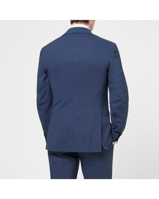 Richard James Blue Wilder Tailored Fit Wool Waistcoat for men