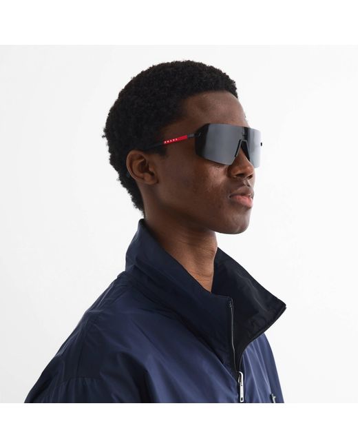 Prada Gray 0Ps B50S Shield Sunglasses for men
