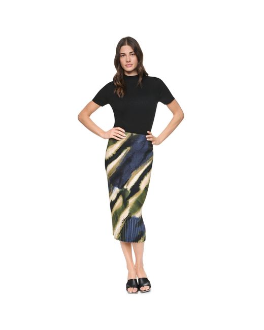 DKNY Blue Printed Mix Rib Ld64